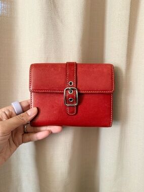 Vintage Coach Deep Cherry Red Leather Wallet